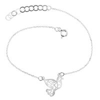 Bransoletka na Rękę Ażurowe Jaskółka Ptak 20 cm Srebro 925