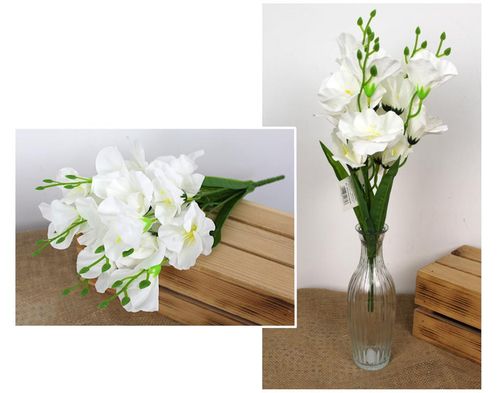 bukiet MIECZYK wys. 43 cm 20 kwiatów (7-8,5 cm) i 2 pąki BIAŁY WT-109A na Arena.pl