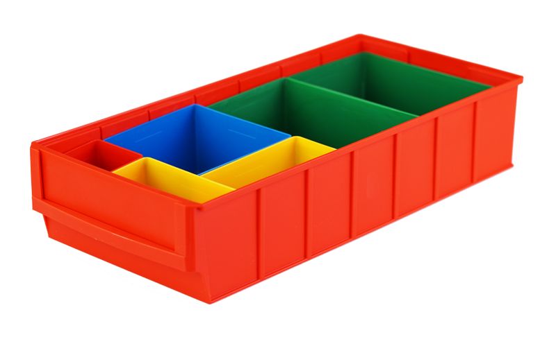 Zestaw pojemnik regałowy 400B + wewnętrzne, Czerwony zdjęcie 1