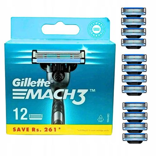 Gillette Mach 3 wkłady ostrza nożyki do maszynki do golenia Mach3 12 sztuk na Arena.pl