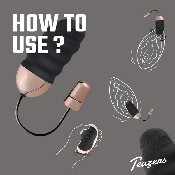 Teazers Ribbed Vibrating Egg With Remote Control zdjęcie 2