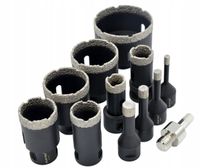 Zestaw Otwornic Diamentowych do gresu M14 6-68 mm - 11 sztuk + Adapter HEX