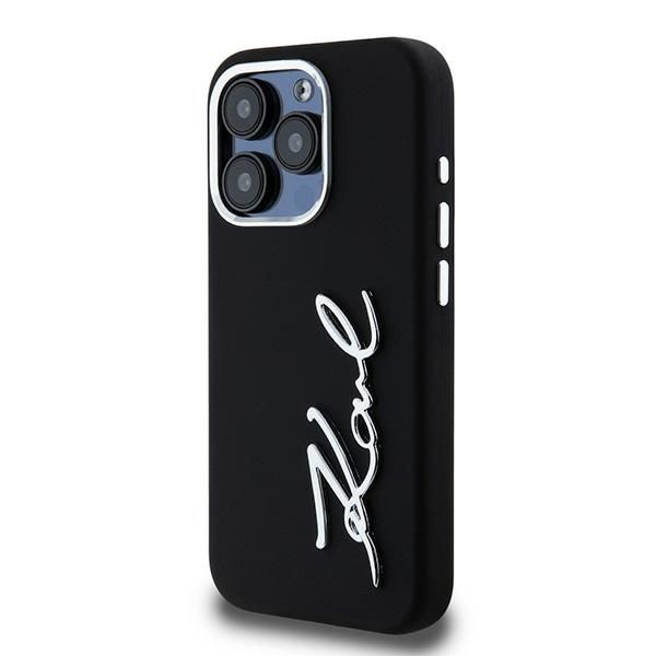 etui karl lagerfeld silicone metal       script logo do iphone 15 pro zdjęcie 2