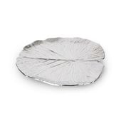 Patera dekoracyjna z wytłoczeniami Liść KALINA 27x27x2 srebrna