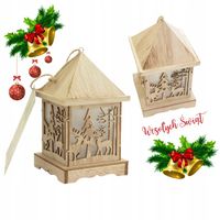 Lampion na Roraty, lampion Adwentowy, drewniany Lampion + lampa LED 16 CM