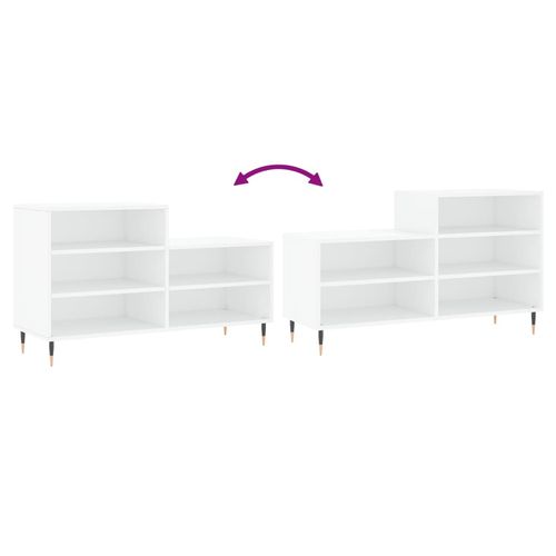 Półka na buty, biała, 102x36x60 cm, materiał drewnopochodny na Arena.pl