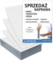 Ulotki A4 reklamowe firmowe OKNA NAPRAWA GOTOWY PROJEKT GRATIS 5000 szt