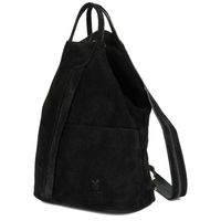 VERA PELLE plecak damski zamszowy trójkątny z suwakiem V010 czarny