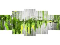 70CM 150CM ZEGAR 5 ELEM ZIELONY WODOSPAD DRUK OBRAZ