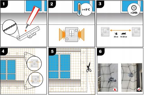 SIATKA NA BALKON Z DRUCIKIEM PREMIUM DLA KOTA BEZ WIERCENIA ZESTAW 2x3m na Arena.pl