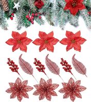 DURANTEY Zestaw Choinkowych Ozdób Czerwone 22 sztuki