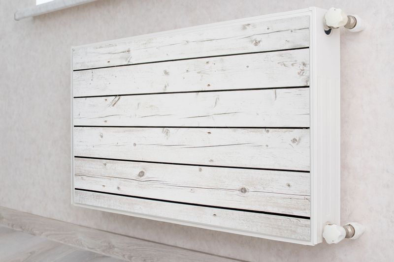 Mata MAGNETYCZNA Na Kaloryfer Białe Deski Imitacja Drewna 90cm x 60cm zdjęcie 4