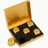 5szt. Kości do Rzucania Premium Złote Metalowe Kostki Do Gry Zestaw w Etui