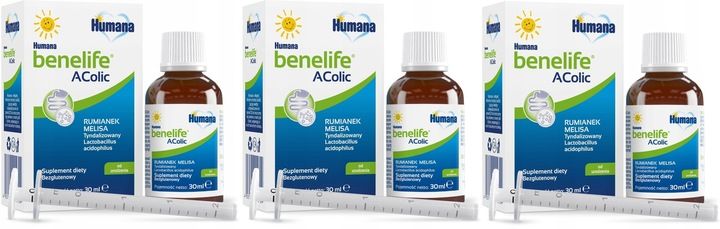 HUMANA BENELIFE ACOLIC 30ML - SPOKOJNY BRZUSZEK x3 zdjęcie 1