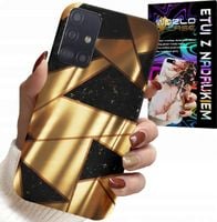 ETUI DO SAMSUNG GALAXY A51 - ZŁOTE ELEGANCKIE WZORY + FOLIA HYDRO