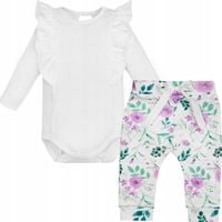 KOMPLET KWIECISTY BODY Z FALBANKAMI I SPODENKI 62