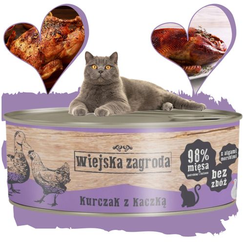 karma mokra dla kota  kurczak kaczka 85g wiejska zagroda bez zbóż i glutenu na Arena.pl