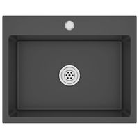 Ręcznie robiony zlew kuchenny, czarny, stal nierdzewna