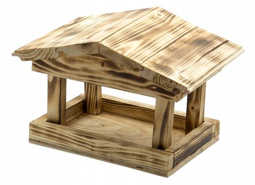 DUŻY KARMNIK DREWNIANY BUDKA NA KARMA KULE ZIARNO DLA DZIKICH PTAKÓW XL na Arena.pl