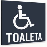Tabliczka TOALETA DLA NIEPEŁNOSPRAWNYCH Tablica ATRACYTOWA nierdzewna