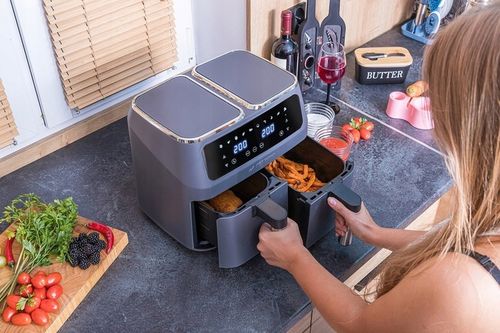 FRYTKOWNICA BEZTŁUSZCZOWA PODWÓJNA AIR FRYER 8L 2800W DWUKOMOROWA na Arena.pl