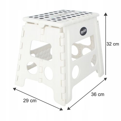 Taboret składany stołek podnóżek antypoślizgowy biały Easyform 32cm na Arena.pl