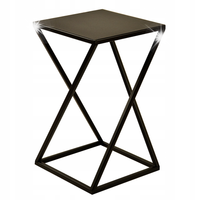 Kwietnik stojący stolik metalowy na kwiaty loft 40 cm blat dąb craft loft