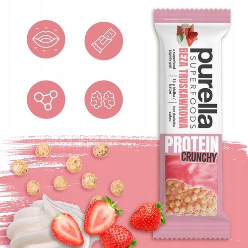 Baton proteinowy Purella Beza Truskawkowa bez dod cukru 15x45g NOWOŚĆ na Arena.pl
