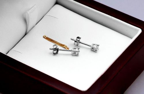 Złote kolczyki KBD2555 - Diament na Arena.pl