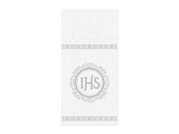 Kieszonka na sztućce Komunia Święta białe z srebrnym nadrukiem 10x20 16szt