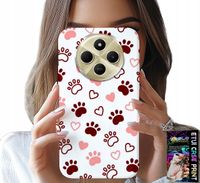 ETUI DO XIAOMI REDMI 14C 4G - PSIE ŁAPKI NA BIAŁYM TLE, PIES, KOT, MIŚ