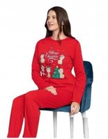 Damska piżama z bawełny ocieplana świąteczna na prezent zimowa 2XL XXL