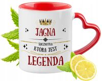 Dla Jagny Kubek Czerwony Z Uszkiem W Kształcie Serca Na Prezent Z Nadrukiem