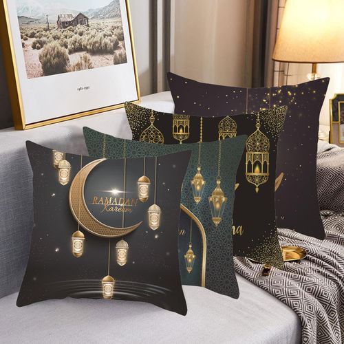Poszewka dekoracyjna 45 x 45cm wzór RAMADAN Eid Mubarak - Zestaw 4 sztuk na Arena.pl