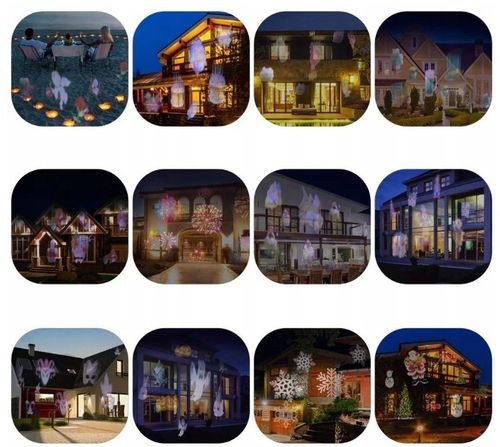 PROJEKTOR LED ŚNIEG ŚWIĄTECZNY NA PILOT LASEROWY REFLEKTOR NA DOM RZUTNIK na Arena.pl