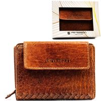 skórzany portfel damski zamykany na zatrzask rfid - peterson