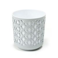 Doniczka osłonka na kwiaty 290 mm Szary / biały