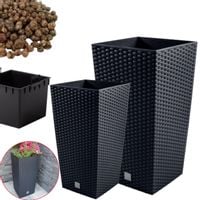 2x Doniczka wysoka DRTS + wkład, keramzyt 2l Zestaw Donica 2szt