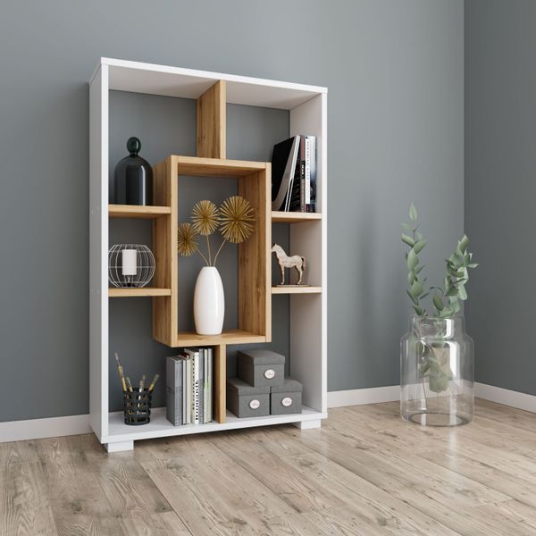 Regał 90x60x20 cm ścienny podłogowy biały wotan zdjęcie 5