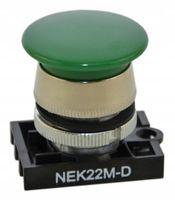 Przycisk sterowniczy metalowy grzybek 22mm IP55 NEK22M-D zielony PROMET