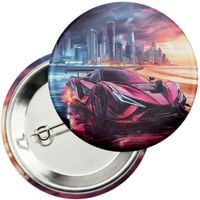 Przypinka z agrafką 59mm - AUTA SUPER SAMOCHODY PLAŻA MIASTO NOC