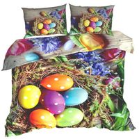 Pościel 3D bawełna satyna 160x200cm KOLOROWE PISANKI