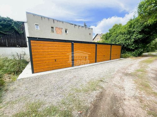 Rząd garaży Garaż blaszany 12x6m 4x brama uchylna drzwi dach  GP482 na Arena.pl