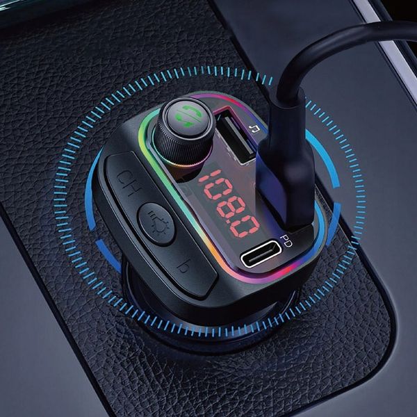 TRANSMITER BLUETOOTH FM SAMOCHODOWY SZYBKA ŁADOWARKA SAMOCHODOWA USB C PD zdjęcie 4
