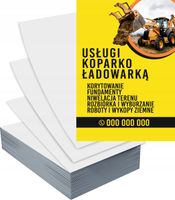 Ulotki A5 USŁUGI KOPARKO ŁADOWARKĄ 100 szt firmowe + PROJEKT GRATIS