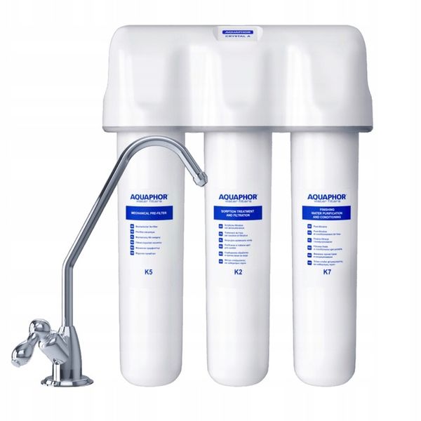 Aquaphor FILTR WODY PITNEJ pod zlew KRYSZTAŁ A na chlor rdzę i MĘTNĄ WODĘ zdjęcie 6