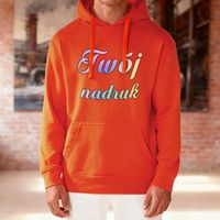Bluza z kapturem pomarańczowa z Twoim nadrukiem - Kangaroo L