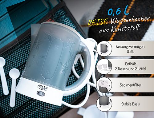 AD 1268 Czajnik plastikowy 0,6 L - travel zdjęcie 9