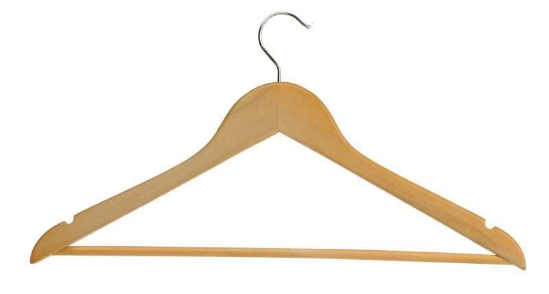 Wieszak drewniany na ubrania z poprzeczką na spodnie komplet 10 sztuk zdjęcie 2