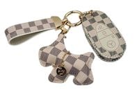 MERCEDES ETUI na kluczyk pilot + BRELOK skórzany + PIESEK klasa C E GLC G